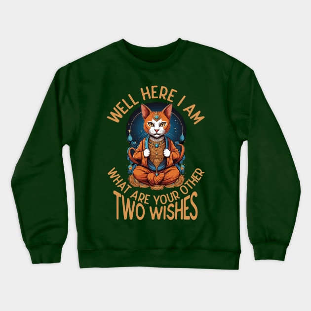 Well Here I Am, What are Your Next Two Wishes Crewneck Sweatshirt by Blended Designs